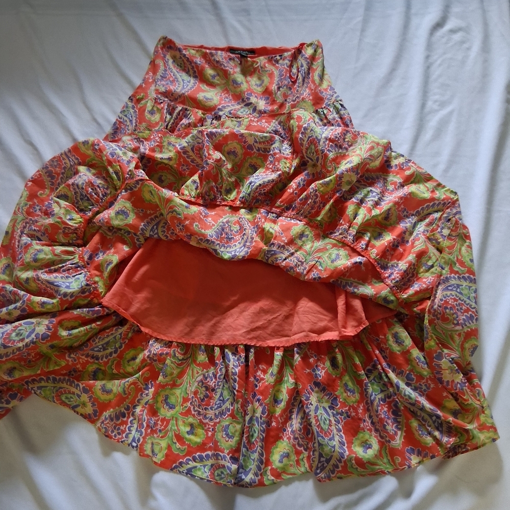 LAUREN RALPH women Size XS Paisley Print Maxi Skirt - Multicolor - Picture 9 of 13